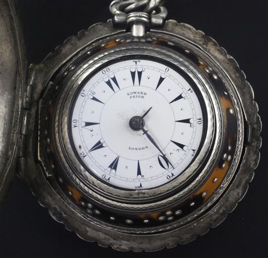 Edward Prior triple pair cased watch.